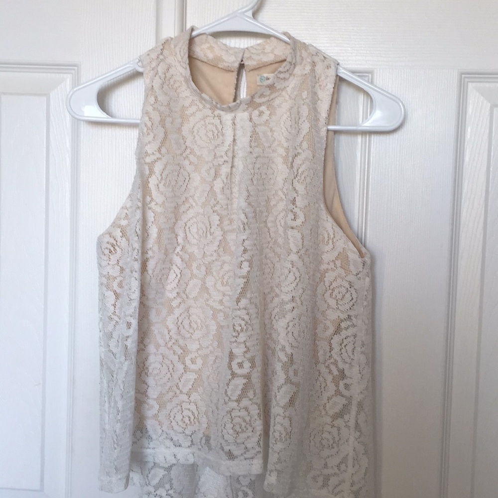 Cream Lace Halter Top